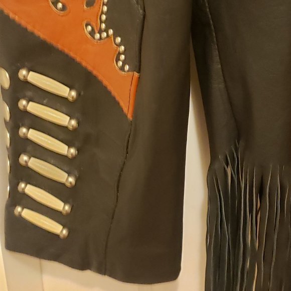 Vintage Fringe Leather Biker Jacket - XL - Picture 8 of 11